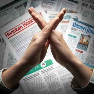 Generate A High Quality, Relevant Image Prompt For An Article About: Hentikan Hoaks! Panduan Terbaik