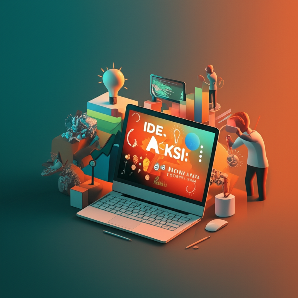 Generate A High Quality, Relevant Image Prompt For An Article About: Ide Aksi: Solusi Nyata & Prakti