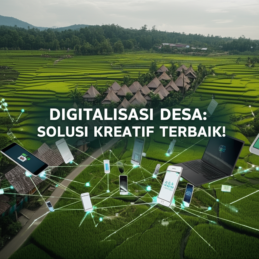 Generate A High Quality, Relevant Image Prompt For An Article About: Digitalisasi Desa: Solusi Kreat