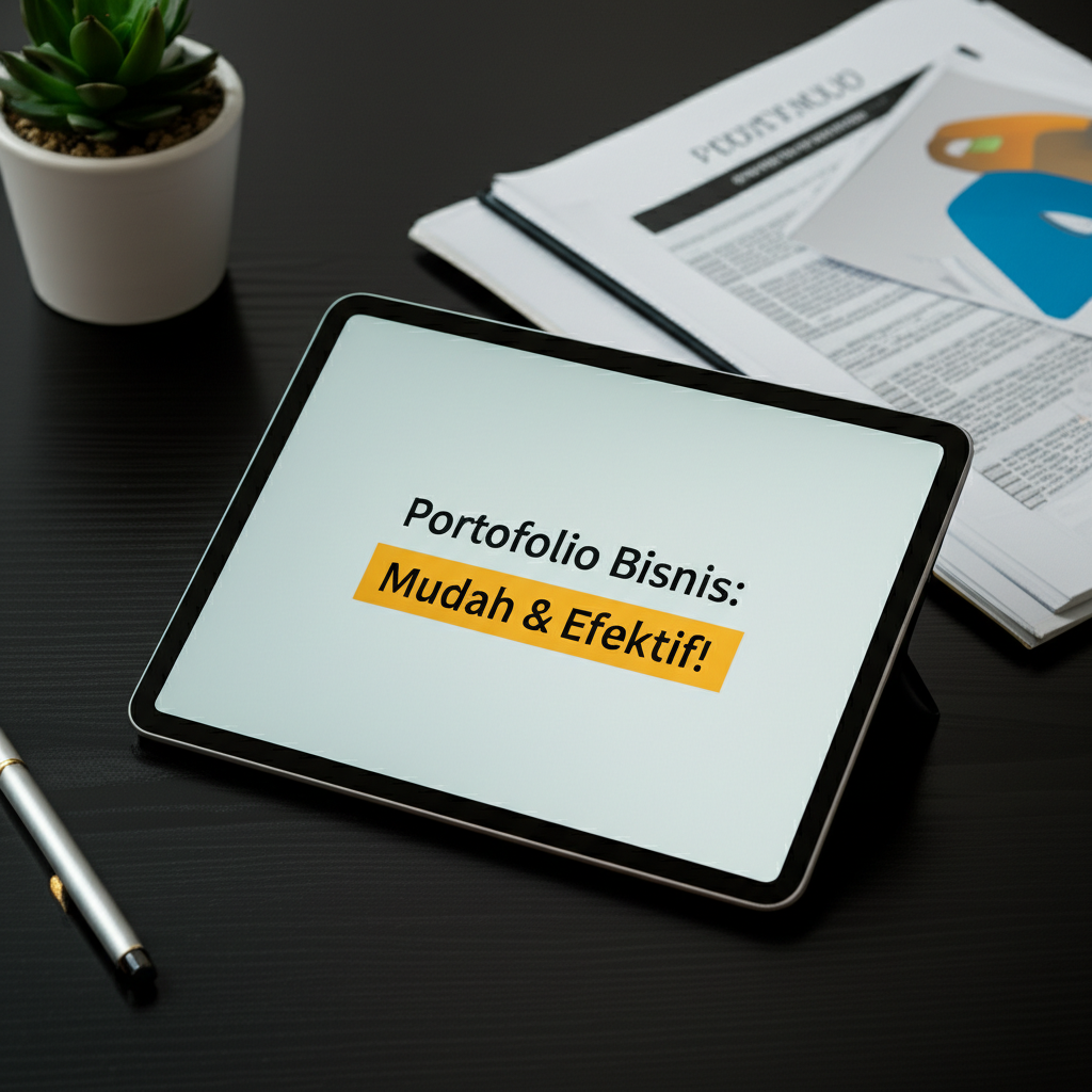 Generate A High Quality, Relevant Image Prompt For An Article About: **Portofolio Bisnis: Mudah & Ef